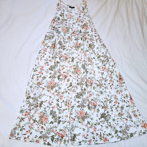 Frye White Floral Maxi Dress | Split Front | Prairie Revival | Size XL - Picture 6 of 12